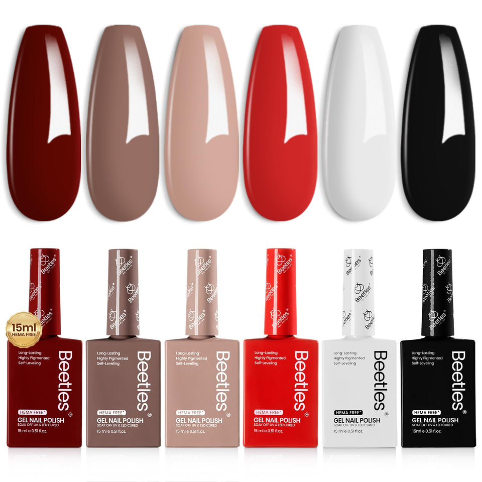 Beetles HEMA-FREE gel polish set—six-color collection for versatile nail art