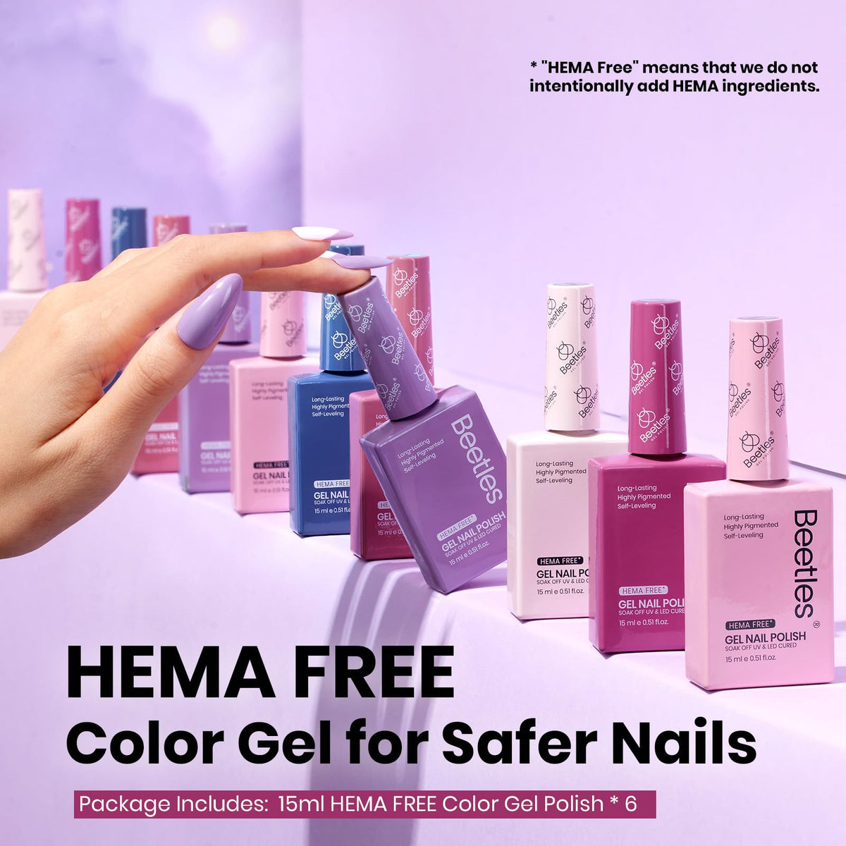 Beetles baby pink bottle displayed for delicate everyday nail color options