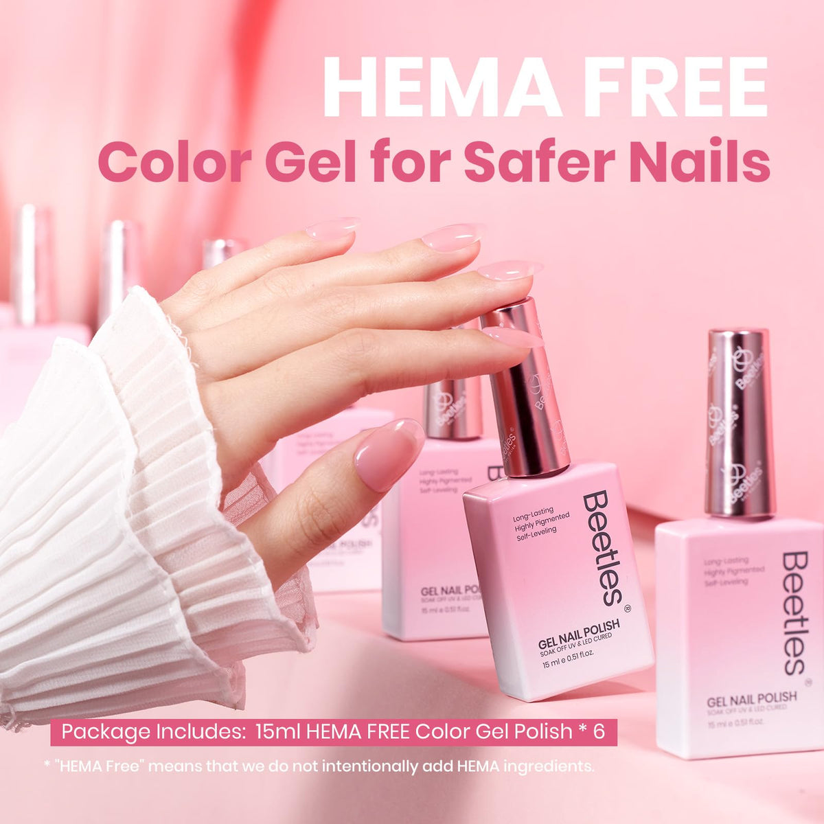 Beetles Jelly Gel Nude Pink bottle highlights a natural-looking translucent nude shade.