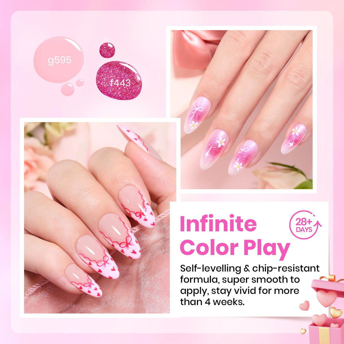 Beetles Pink Gel Polish with LED lamp usage hints quick curing.