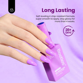 Beetles LED/UV cure ready bottle demonstrates quick salon-grade results.