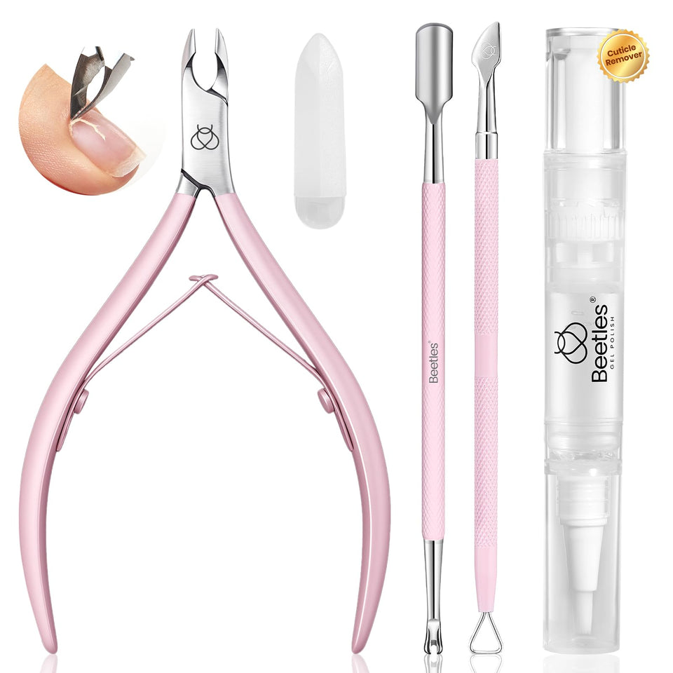 Beetles manicure kit cuticle remover pen for precise, mess-free prep