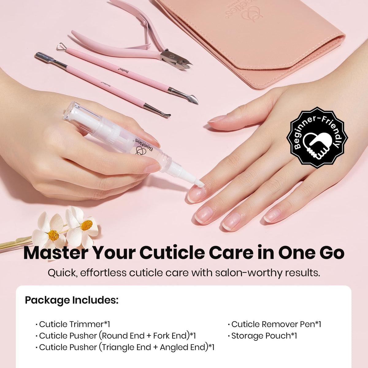 Beetles cuticle trimmer with angled jaw for clean cuts