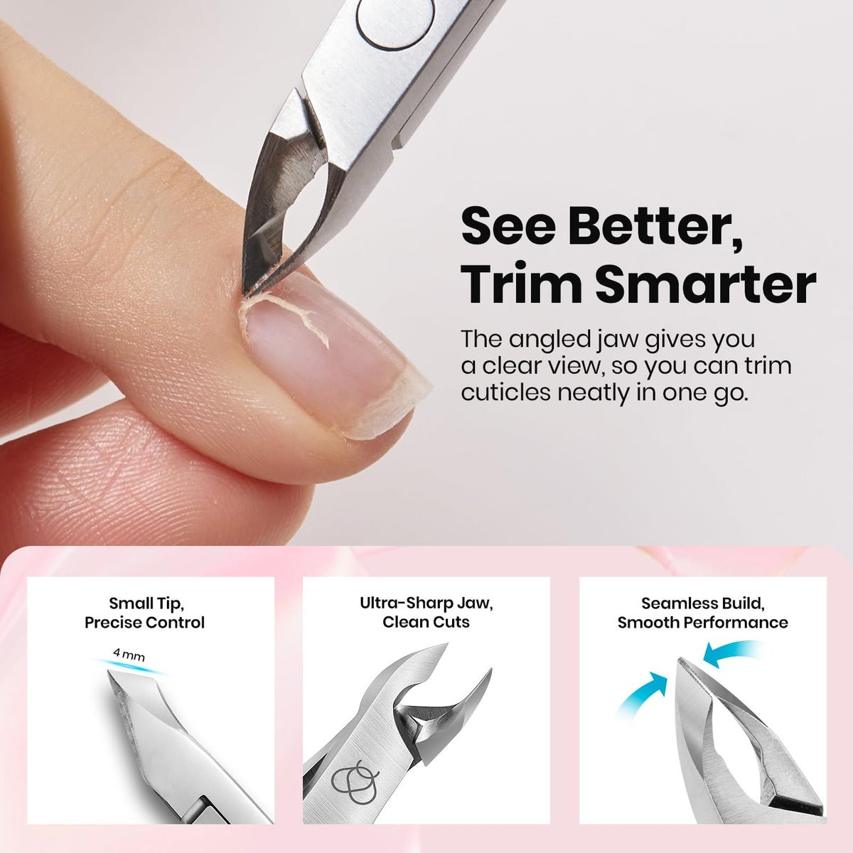 Beetles pushers round/fork end for neat cuticle removal