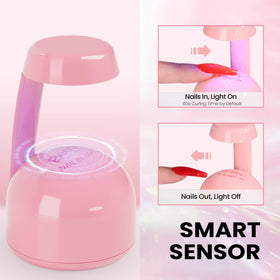 Beetles Mini UV Light portable pink compact design for on the go manicures