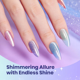 Beetles mint-stardust gel polish on nails for fresh daytime wear.
