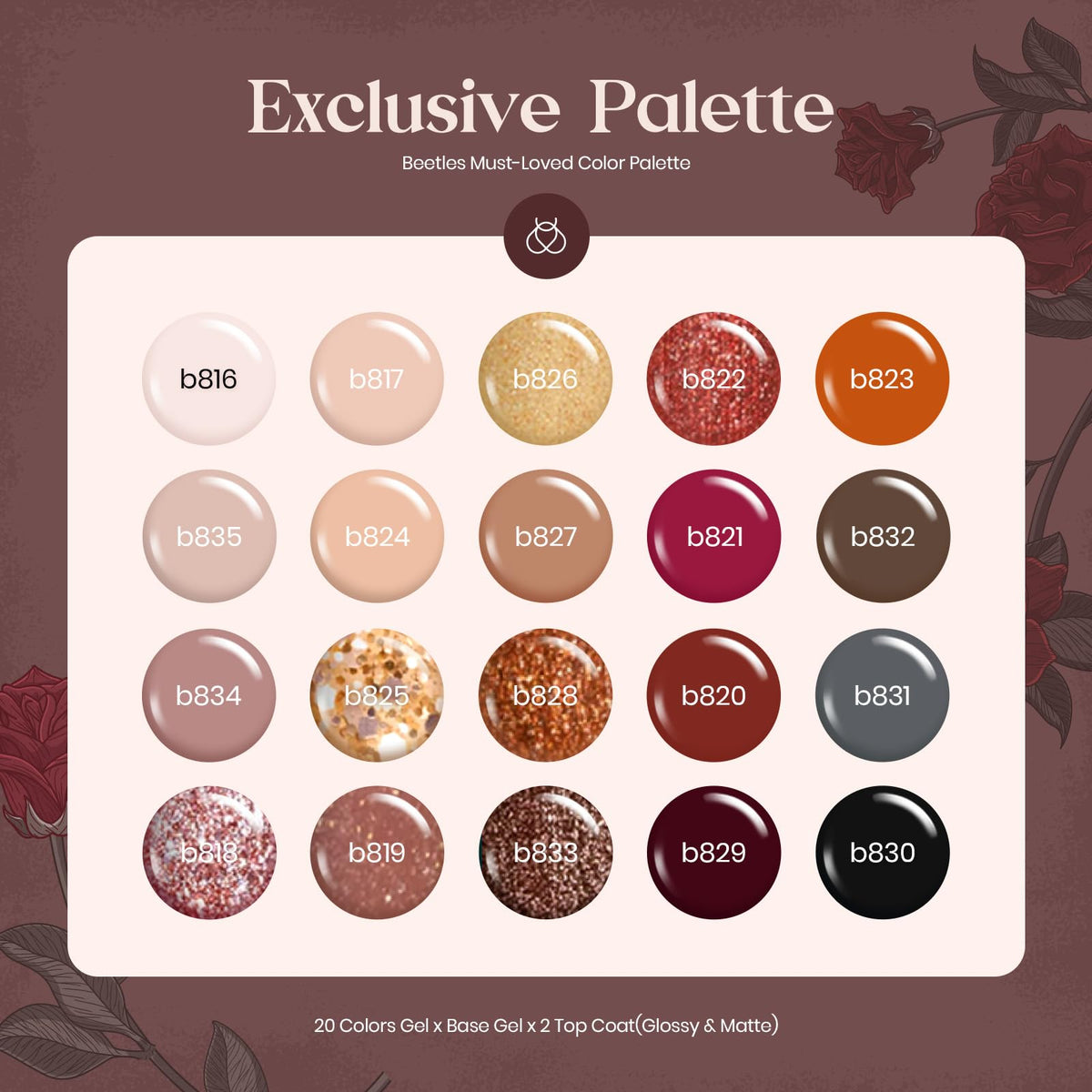 Beetles Verse of Roses nail art with rose motifs inspires elegant daily looks.