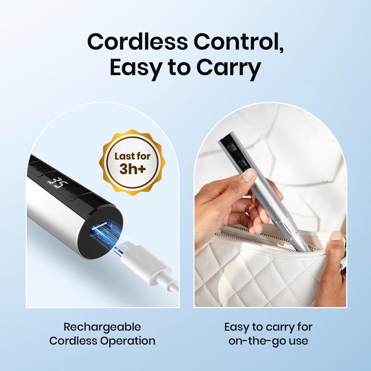 Beetles Nail Drill offers 35 speeds for tailored filing