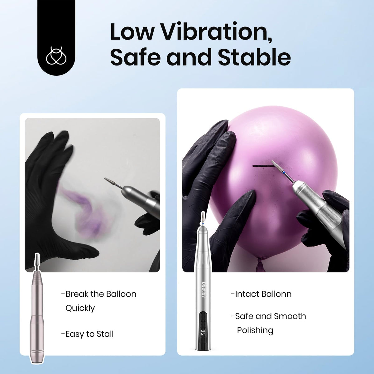 Beetles Nail Drill with forward and reverse rotation for flexible control