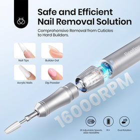 Beetles Nail Drill Kit with five bits for versatile filing