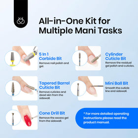 Beetles Nail Drill with Type-C charging cable for quick recharges