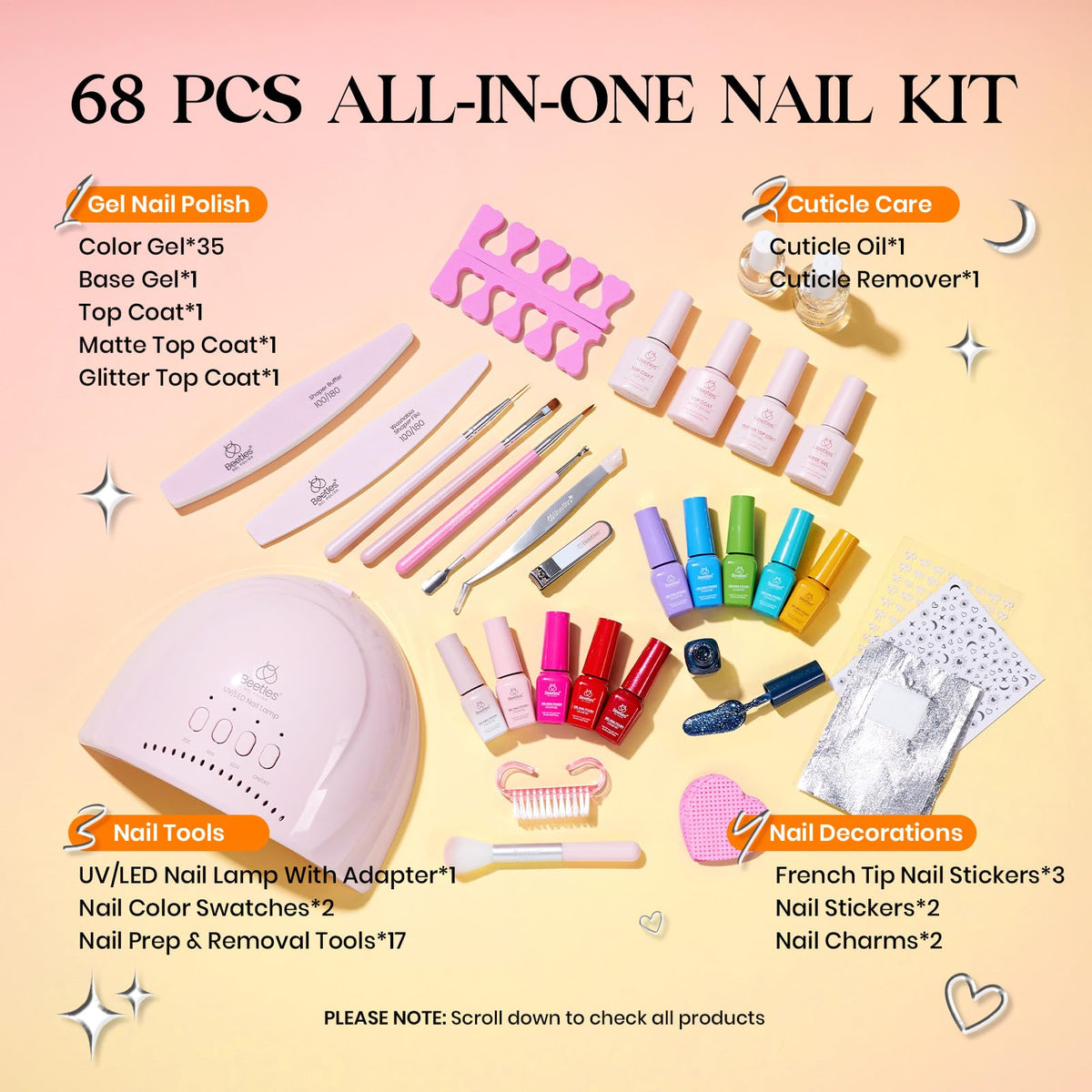 Beetles professional nail lamp provides efficient UV/LED curing for fast nails.