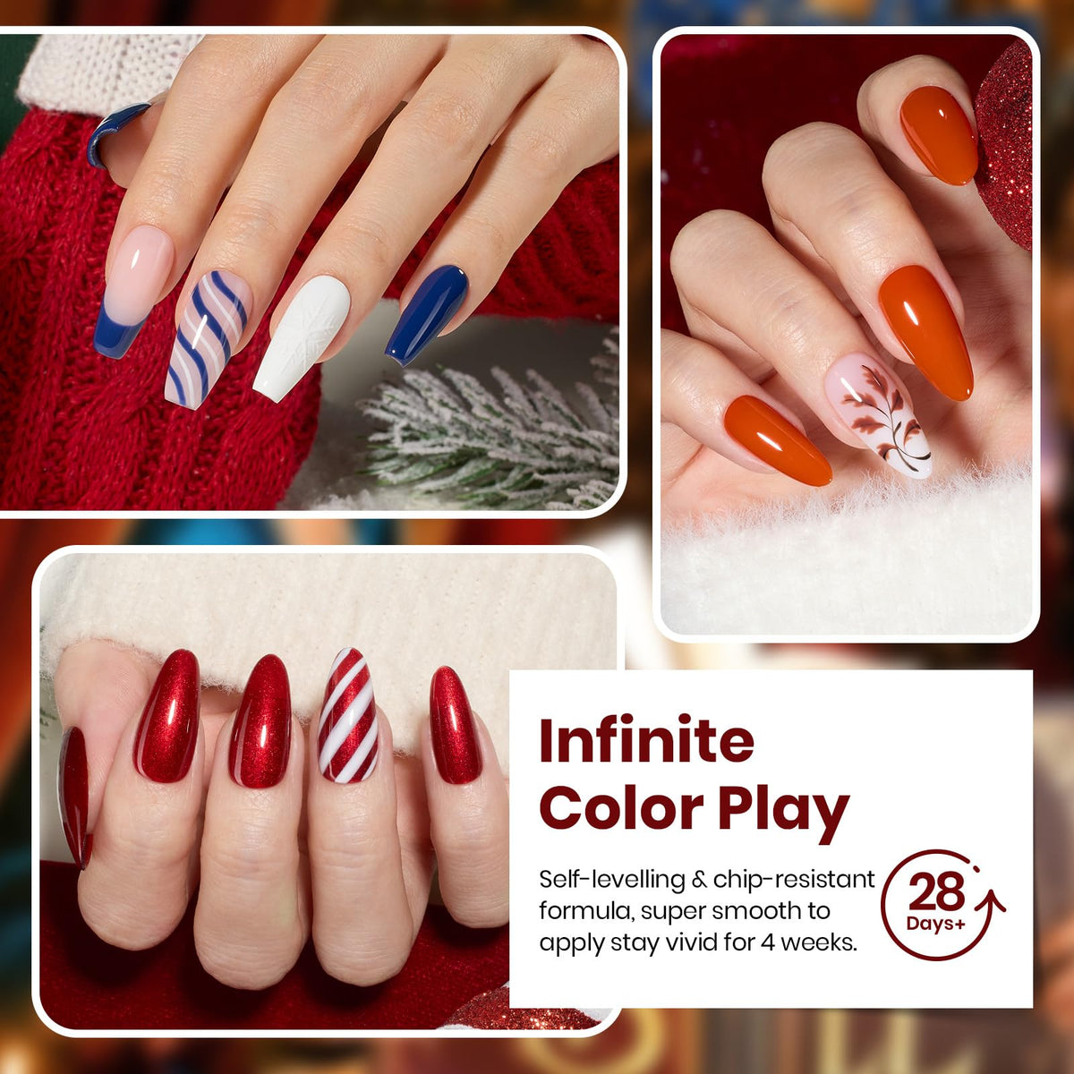 Beetles ombre-ready color range supports smooth gradient nail designs.