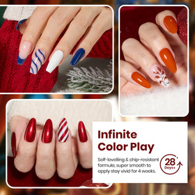Beetles ombre-ready color range supports smooth gradient nail designs.