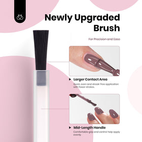 Beetles brush-focused application shot emphasizes a smooth, self-leveling formula