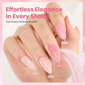 Beetles Nude Pink application brush pictured for precise, smooth jelly gel application.