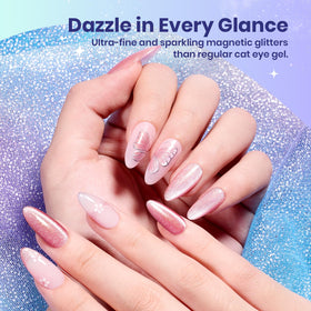 Beetles ocean-blue cat eye polish adds subtle shimmer to any manicure.