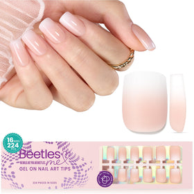 Beetles Ombre short square press-on nails kit, 224 pieces for home manicure.