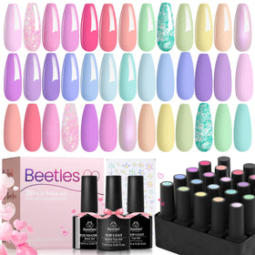 Beetles Pastel Gel Nail Polish Set – 20 colors for versatile manicures with long-lasting shine.