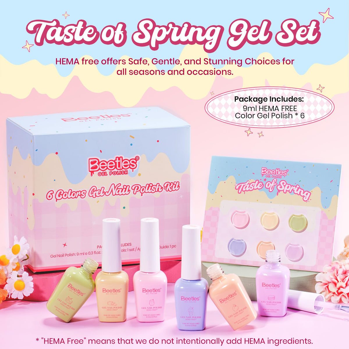 Beetles Pastel Gel Polish Set pastel yellow swatches for sunny looks