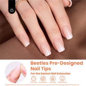 Peach ombre nails set from Beetles for quick at-home manicures.