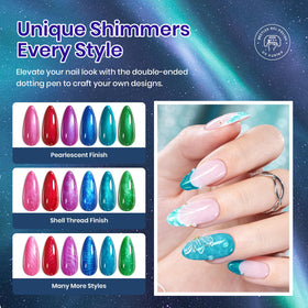 Beetles Pearl Gel Nail Polish Set blue glow for statement mani.