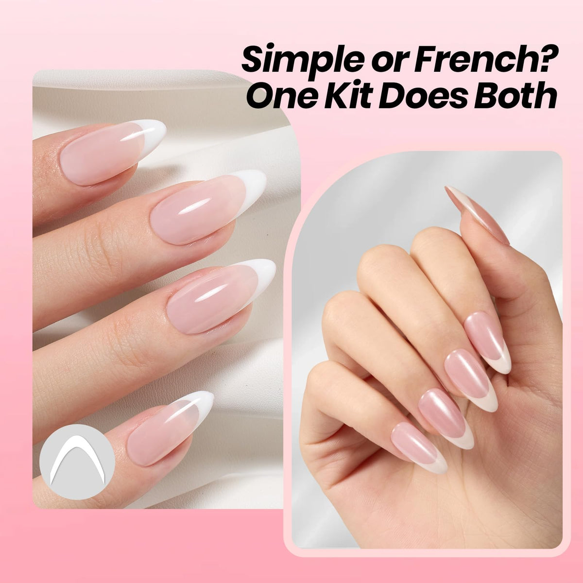 Beetles pearl glaze bottle with white and nude-pink tones for versatile soft nails.