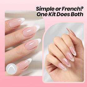 Beetles pearl glaze bottle with white and nude-pink tones for versatile soft nails.