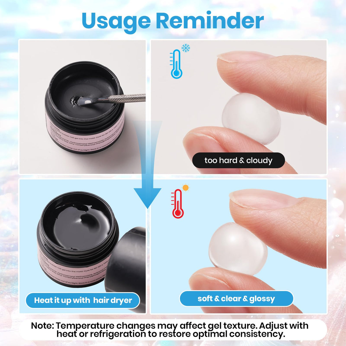 Beetles Pearl White 3D gel set complements many nail styles.