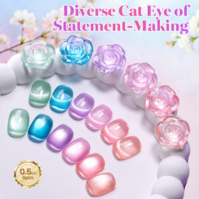 Beetles Petal Charm Cat Eye color swatches for quick shade choice