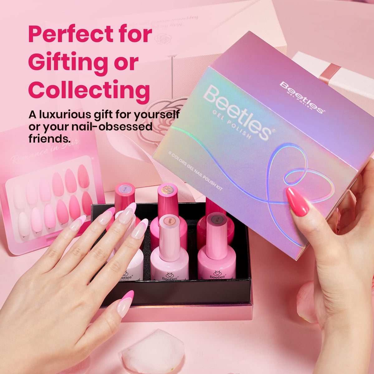 Beetles Pink Gel Polish glossy finish lasting up to 21+ days with chip resistance