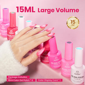 Beetles Pink Gel Polish nude gradient close-up showing natural, soft finish