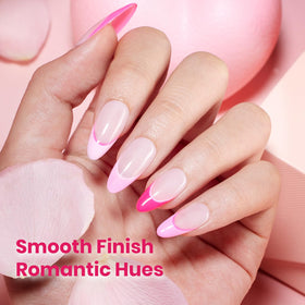 Beetles Pink Gel Polish application demonstrating a smooth, beginner-friendly manicure