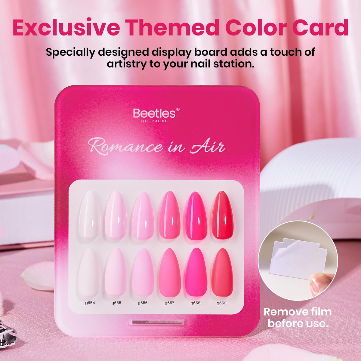 Beetles Pink Gel Polish on professional nails for an everyday office-ready look