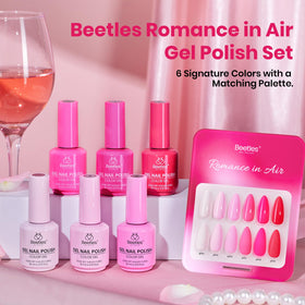 Beetles Pink Gel Polish Romance in Air set ideal for wedding nails in nude-pink tones