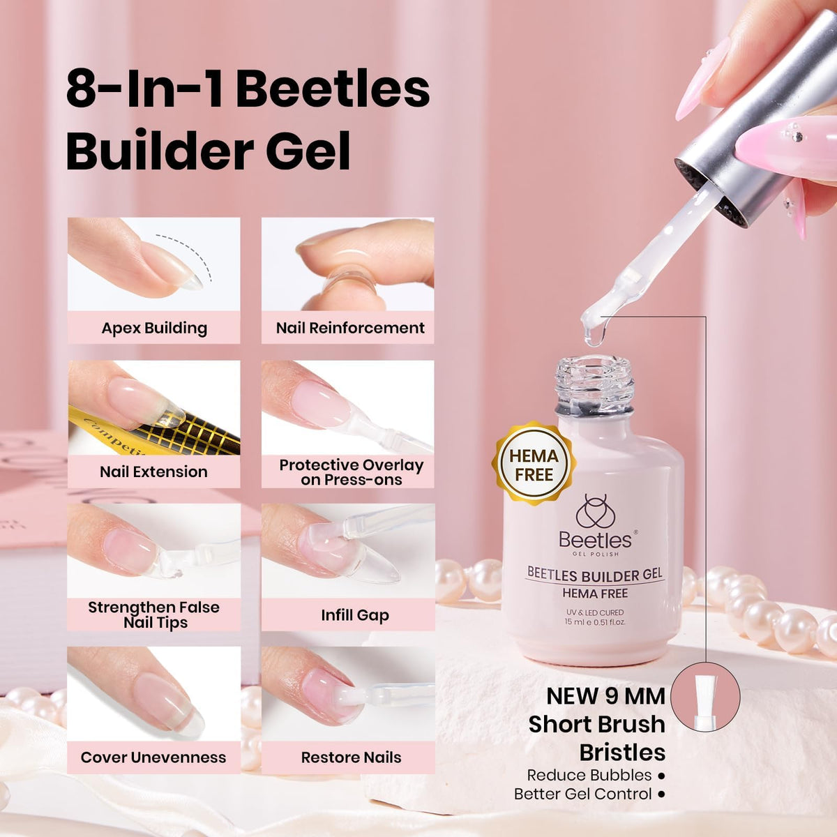 Beetles portable nail lamp for fast, even curing at home