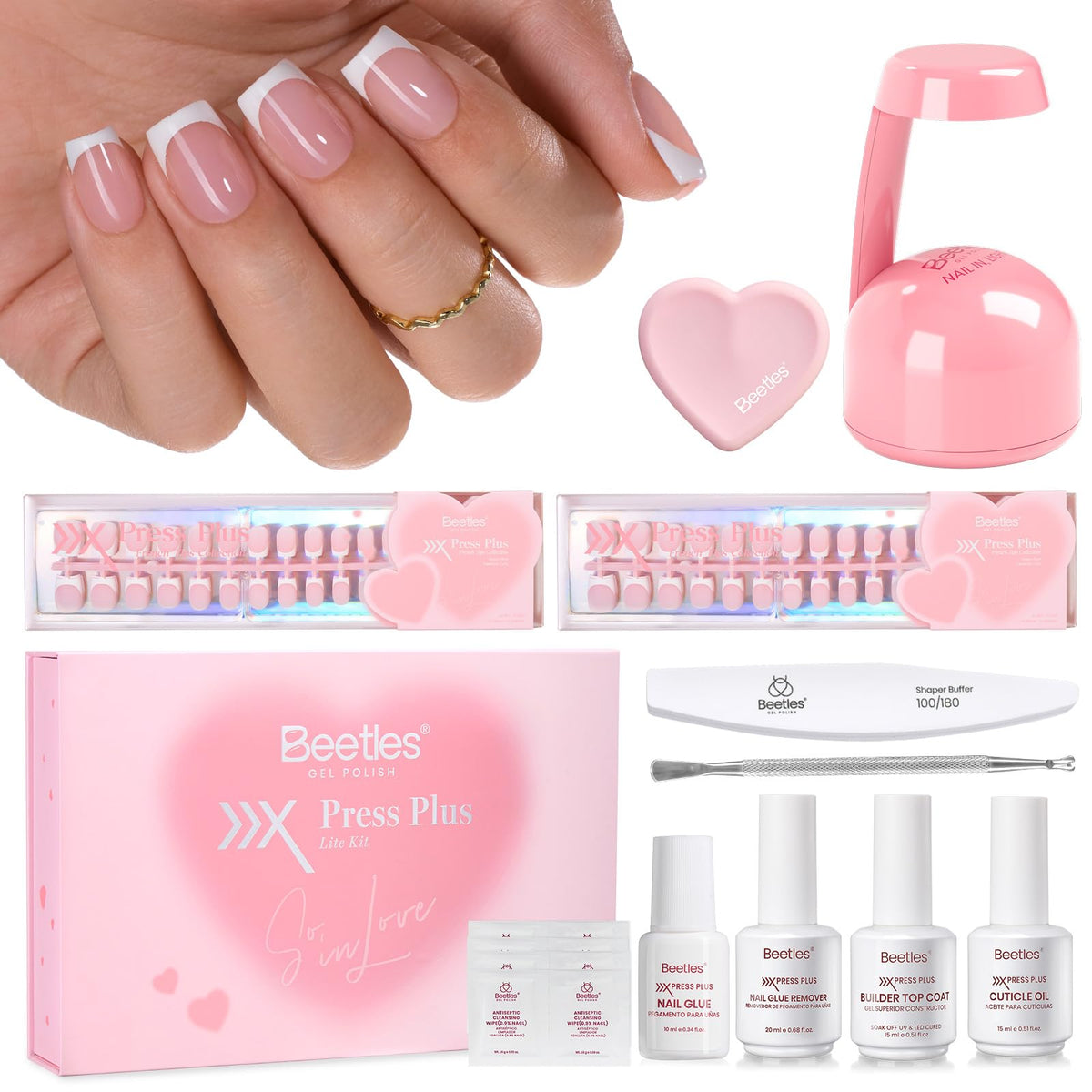 Beetles press-on nails kit 300pcs for quick, salon-grade manicures at home