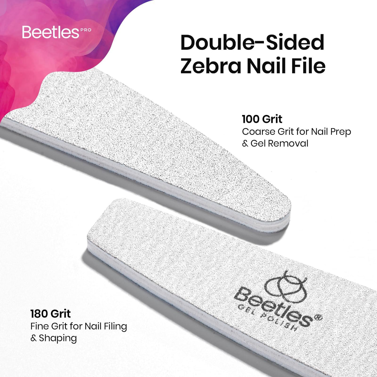 Beetles Pro nail file shown in washable, reusable use case.