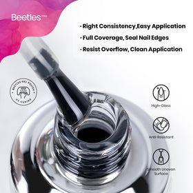 Beetles Pro Gel Top Coat precision texture prevents overflow and seals edges