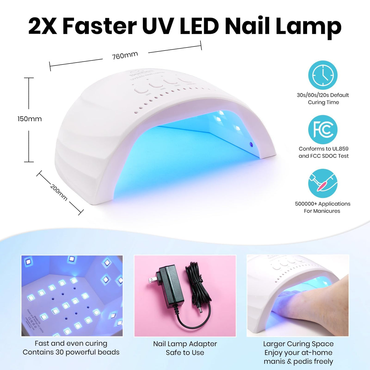 Beetles Professional Nail Lamp with automatic sensor for energy-saving curing.