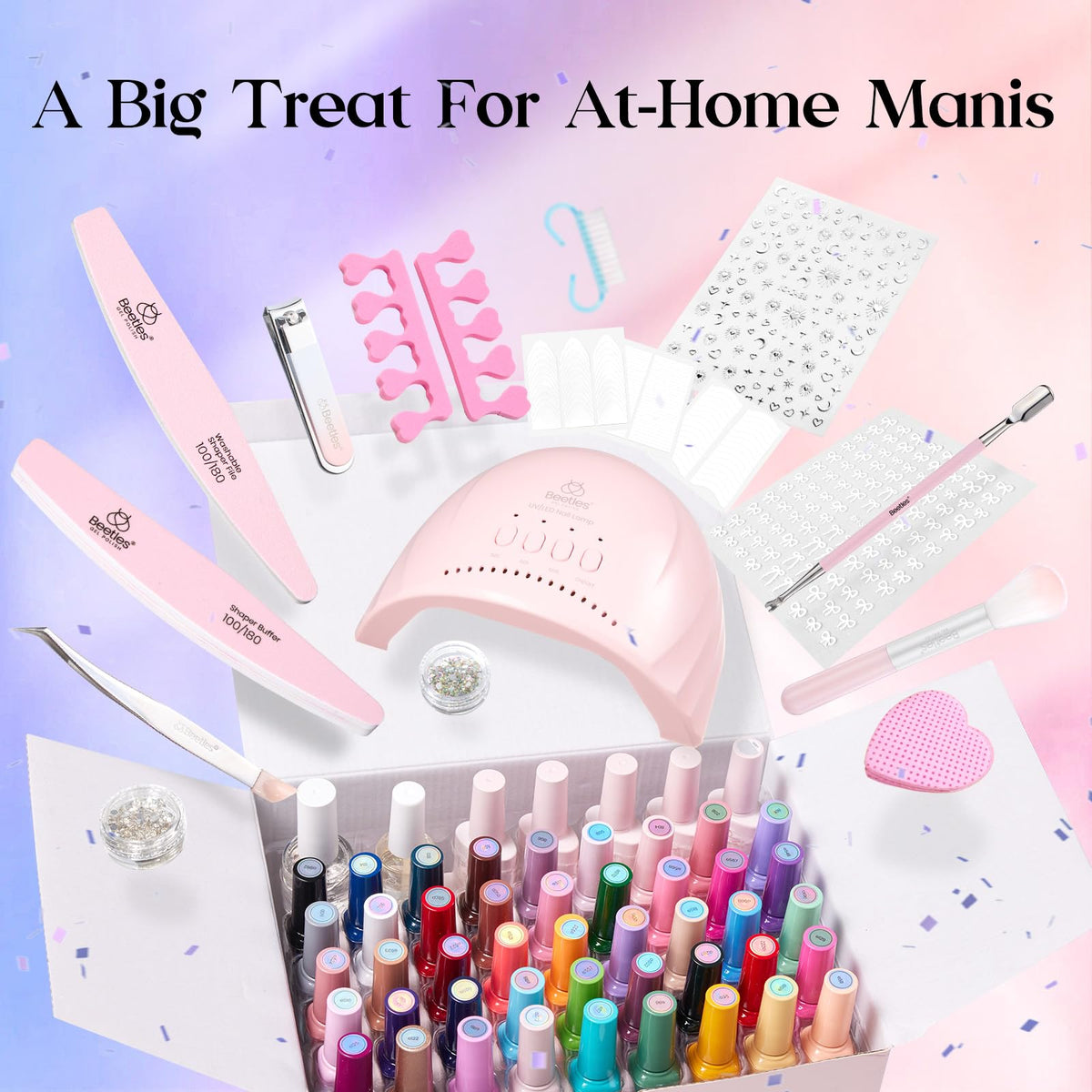 Beetles professional nail lamp ensures even curing and quick sessions.
