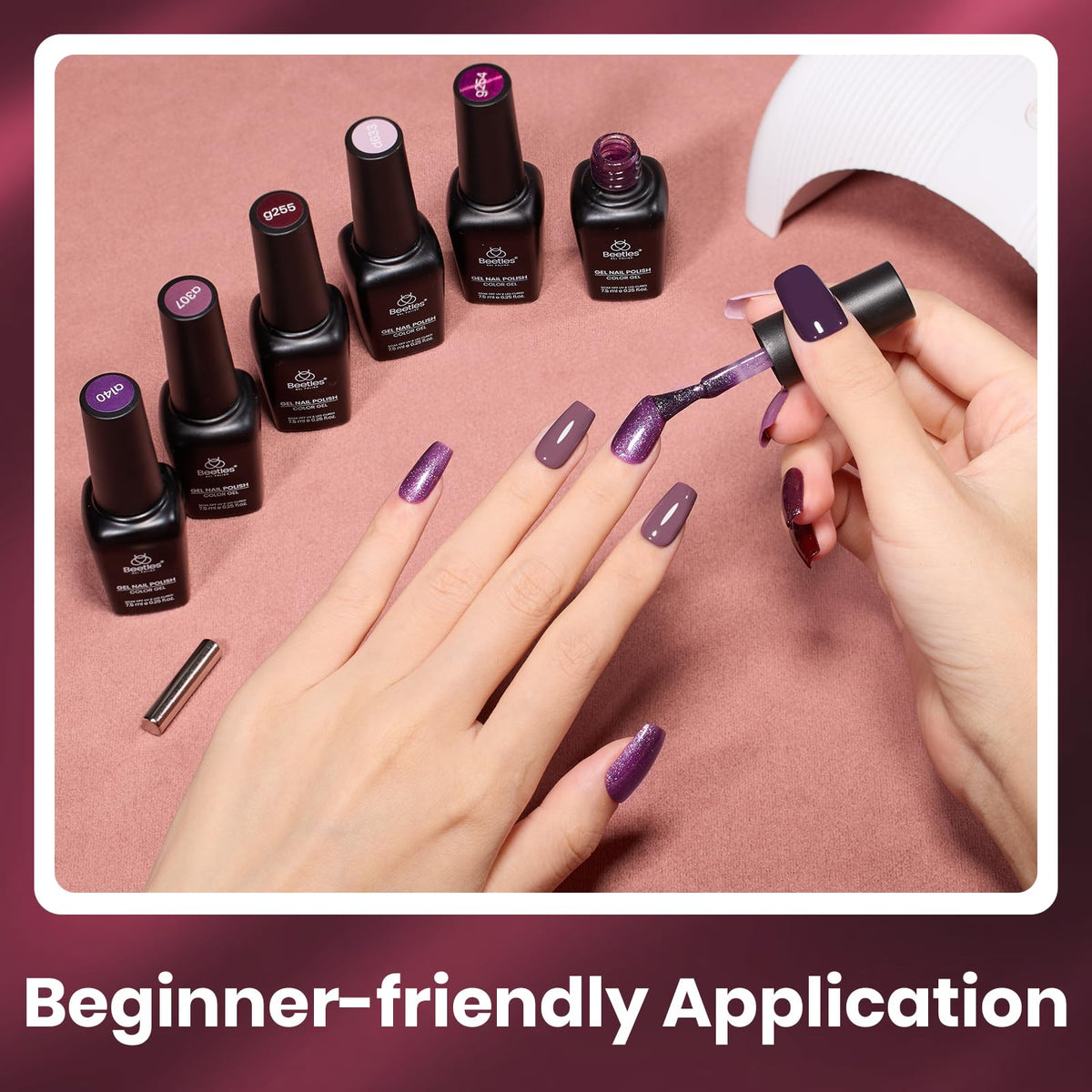 Beetles Purple Gel Nail Polish durability shines up to 28 days with prep.