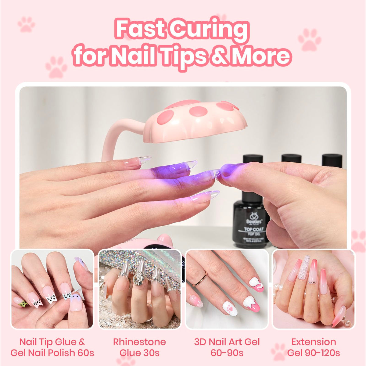 Rechargeable and cordless for flexible manicure sessions.
