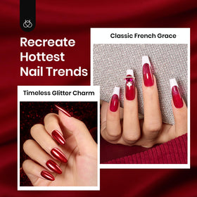 Beetles Red Revival burgundy swatch showing glossy finish