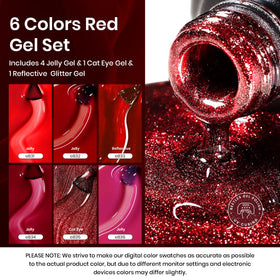 Beetles Red Revival magnet demonstrating cat‑eye shift on burgundy glitter gel