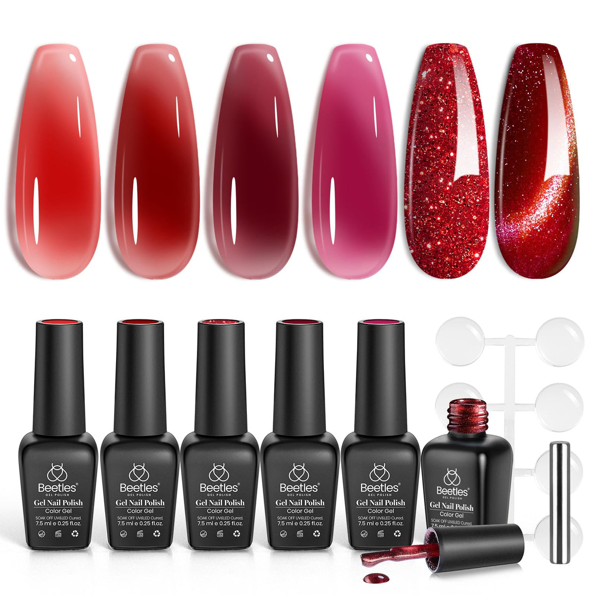 Beetles Red Revival soak‑off gel polish easy removal with remover