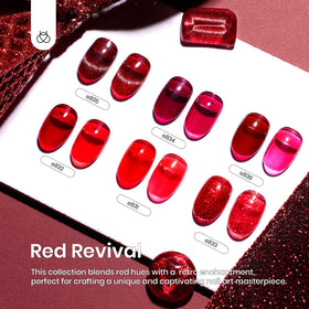 Beetles Red Revival glitter gel swatches for stylish nails