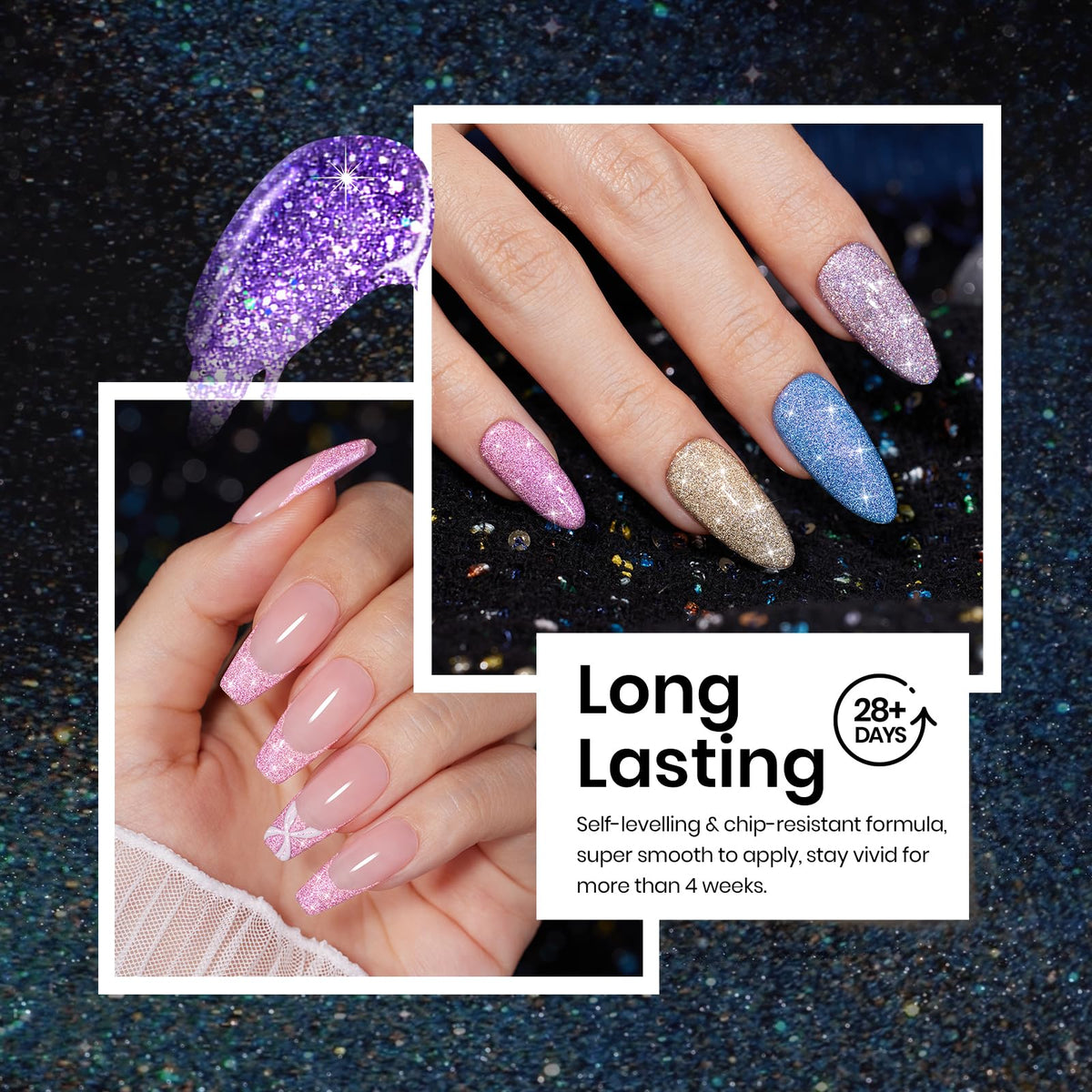 Beetles Reflective Glitter Gel Nail Polish Gold shade for glamorous shine
