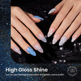 Beetles Reflective Glitter Gel Nail Polish with holographic sparkle effect