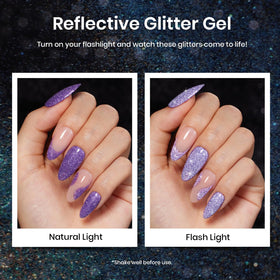 Beetles Reflective Glitter Gel Nail Polish Silver finish for bright sparkle